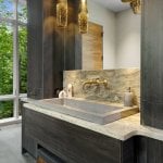 idology-–-hidden-falls-–-kenmure-country-club-–-flat-rock-nc-–-custom-home-–-primary-bath-vanity-concrete-trough-sink-marble-backsplash-–-19