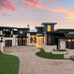idology-–-stoneridge-haven-–-laurel-ridge-farms-–-waynesville-nc-–-custom-home-–-exterior-aerial-sunset-–-01