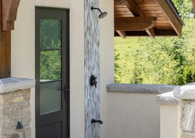 small outdoor pool bathroom