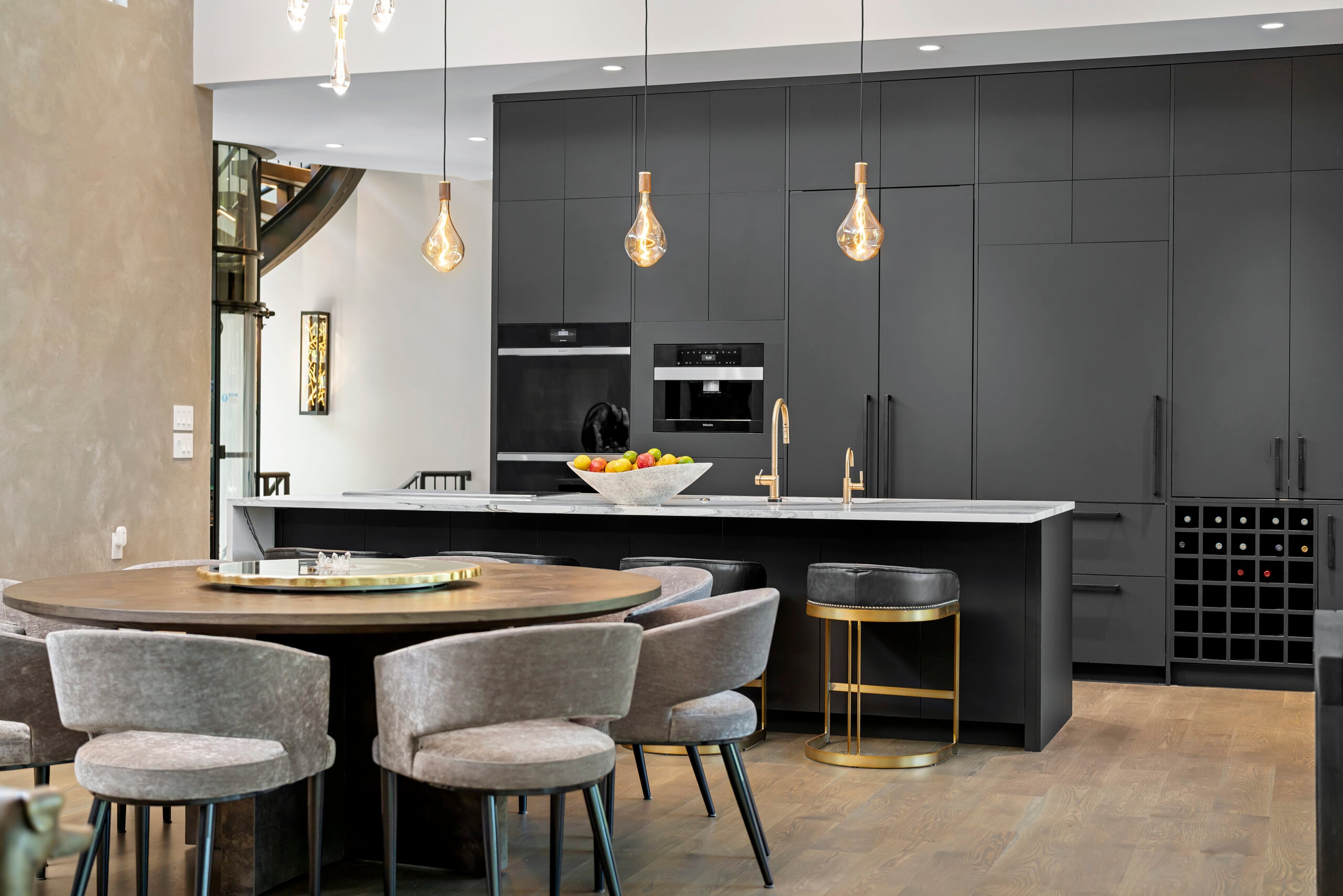 FlatRockCustomCabinetryIDologyInteriorsDesign built in Kitchen Cabinets